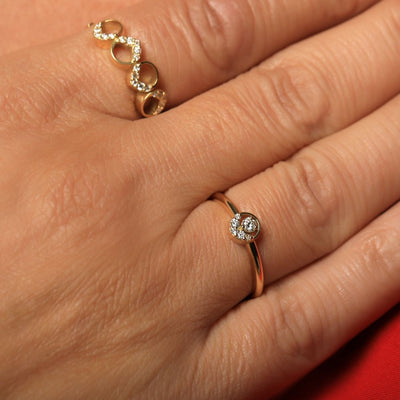 SINGLE DIAMOND MOTIF RING | PETITE HAALA